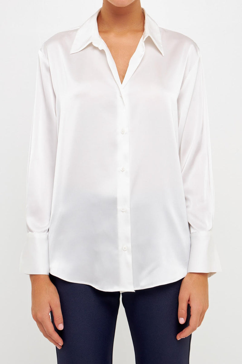 Silky Button Up Top