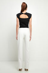 Full Length Low Rise Pants (Pink, White)