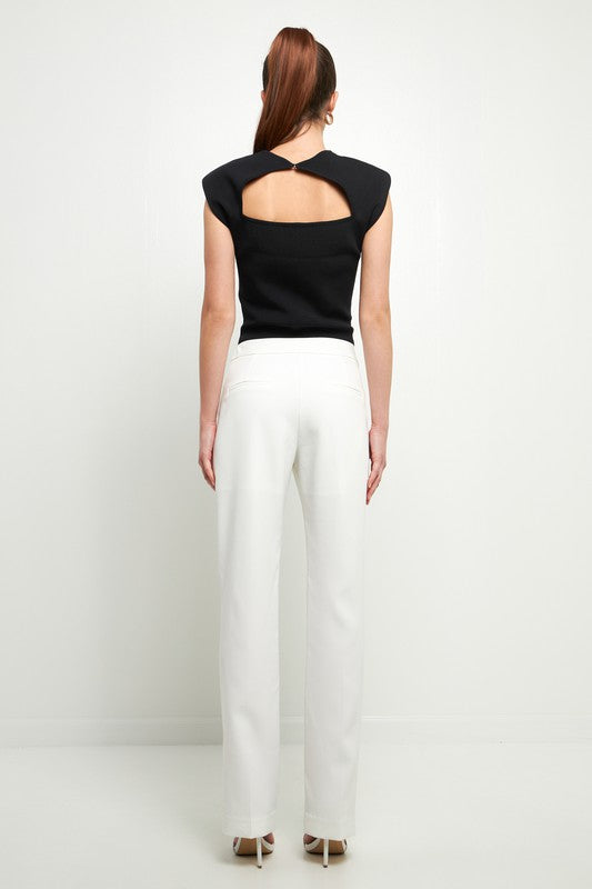 Full Length Low Rise Pants (Pink, White)