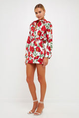 Cotton Floral Print Skort
