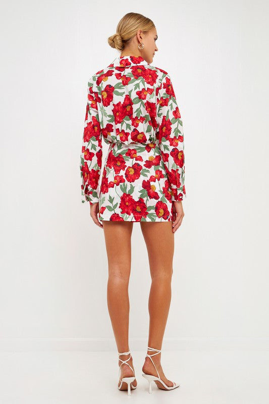 Cotton Floral Print Skort