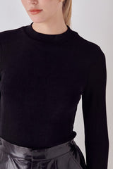 Mock-Neck Long Sleeve Top (2 Color Ways)
