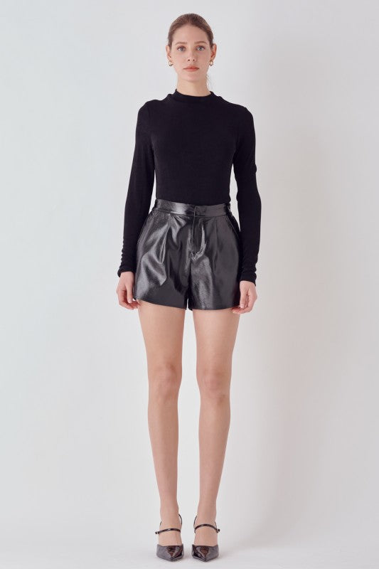 Mock-Neck Long Sleeve Top (2 Color Ways)