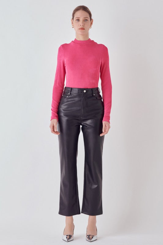 Mock-Neck Long Sleeve Top (2 Color Ways)