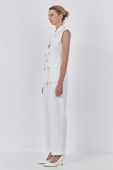 Shoulder Pad Belted Blazer