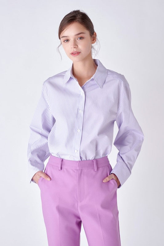 Stripe Color Block Shirt