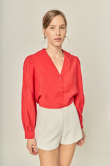 Red Collared Dress Shirt