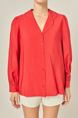 Red Collared Dress Shirt