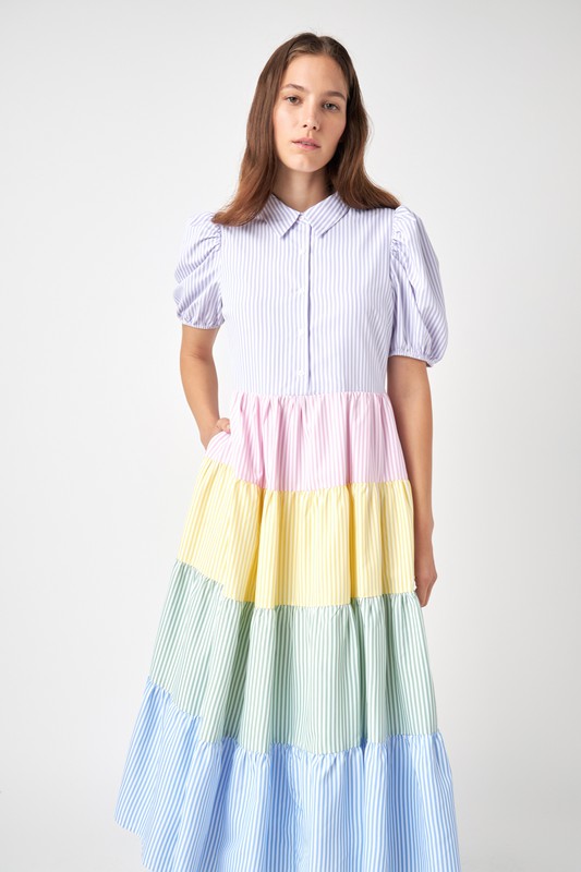 Multi Stripe Maxi Dress