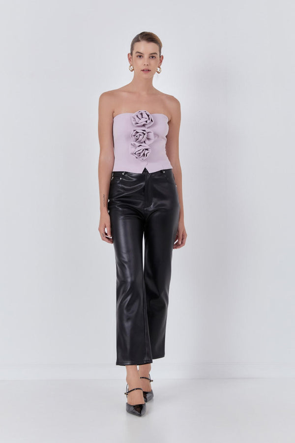 Lavender Strapless Rose Top