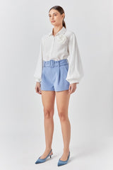 Corsage Blouson Collared Top