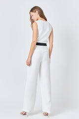 Contrast Band Relaxed Pants