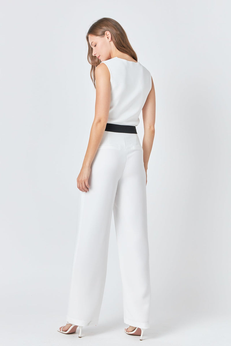 Contrast Band Relaxed Pants