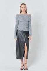 Stylish Black Leather Skirt