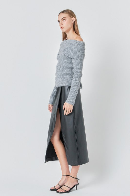 Stylish Black Leather Skirt