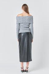 Stylish Black Leather Skirt