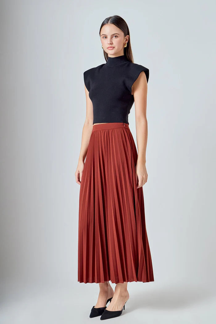 Sophisticated Pleated Maxi Skirt