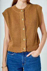 Sleeveless Camel Top