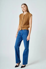Sleeveless Camel Top