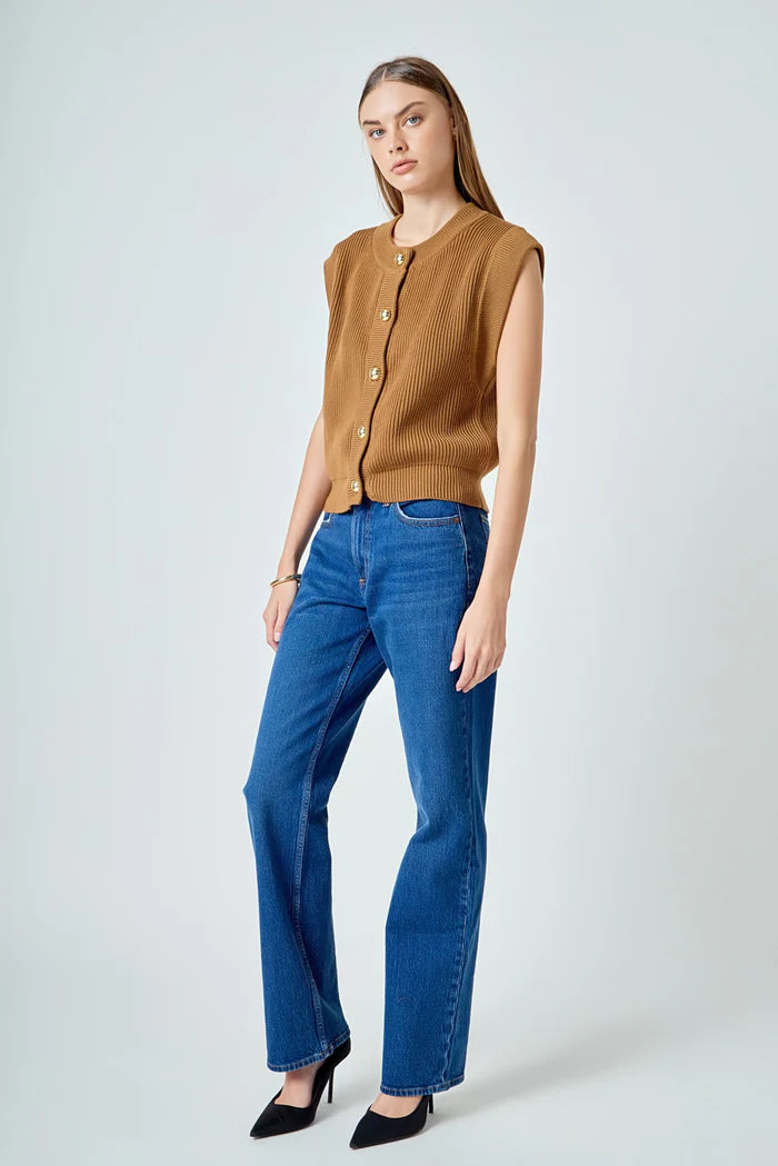 Sleeveless Camel Top
