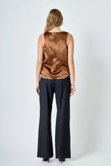 Chic Satin Velvet Top