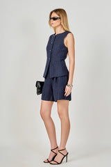 Tweed Buttoned Sleeveless Vest