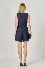Tweed Buttoned Sleeveless Vest