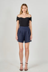 Tweed Relaxed Long Shorts