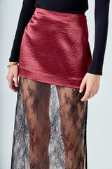 Satin & Lace Maxi Skirt