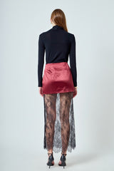 Satin & Lace Maxi Skirt