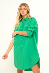 Classic Collared Dress Shirt (Lavender, Green)