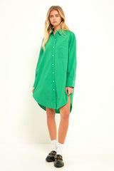 Classic Collared Dress Shirt (Lavender, Green)