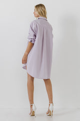 Classic Collared Dress Shirt (Lavender, Green)