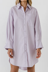 Classic Collared Dress Shirt (Lavender, Green)
