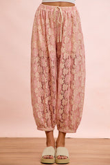 Blush Bloom Lace Pants