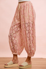 Blush Bloom Lace Pants