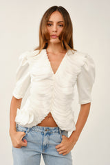 3D Sculpted Ruffle Blouse