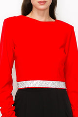 Long Sleeve Waistband Detail Top (3 Color Ways)