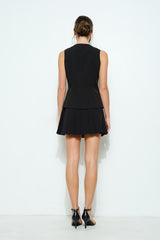 Structured Sleeveless Peplum Vest (2 Color Ways)