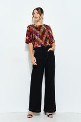 Multicolor Diamond Pattern Sequin Top (2 Color Ways)