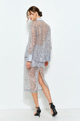 Slate Blue Sheer Blouse (2 Color Ways)
