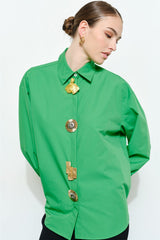 Statement Button Oversized Shirt (3 Color Ways)