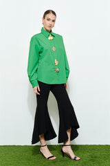 Statement Button Oversized Shirt (3 Color Ways)