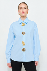 Statement Button Oversized Shirt (3 Color Ways)