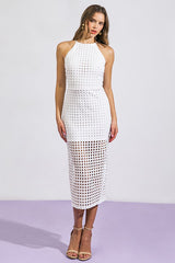 Sleeveless Crochet Midi Dress