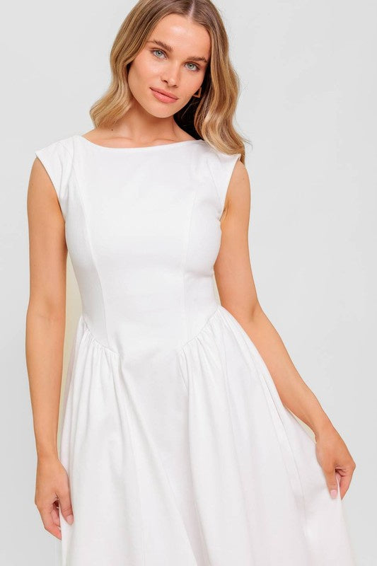 White Denim Midi Dress