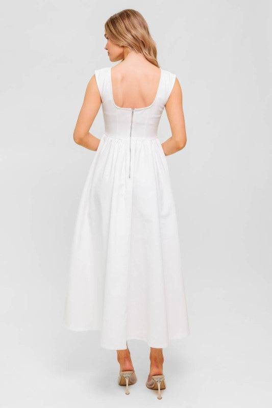 White Denim Midi Dress