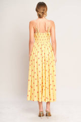 Linen Blend Dress with Smocked Back