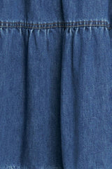 Denim Tiered Midi Dress