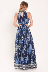 Midnight Palms Cutout Maxi Dress